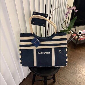 Saint James Classic Navy and Cream Tote